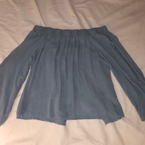 Blue off the shoulder top